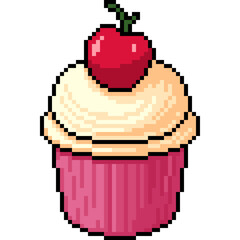 pixel art of cup cake snack - 773146079