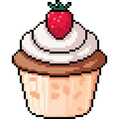 pixel art of cup cake snack - 773146081