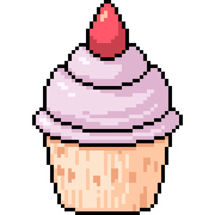 pixel art of cup cake snack