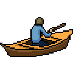 pixel art of small paddle boat - 773146224