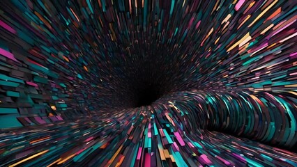 Abstract colorful glitch line background - Powered by Adobe