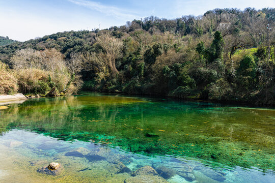 Idyllic view at the Mole di Narni, near the village of Stifone, Umbria, central Italy.