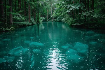 Enchanted Lake in the Heart of the Forest