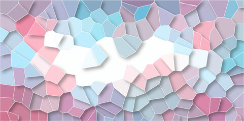 Abstract colorful background with triangles. Pastel light mint colors stone tile pattern. Multicolor Broken Stained Glass Background with White lines. Geometric Retro tiles pattern.vector Illustration