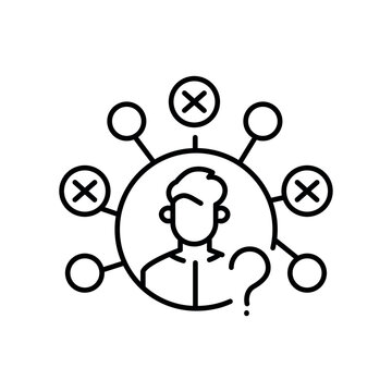 recommend clip art: Negative personal traits line black icon. Sign for web page, mobile app, button, logo