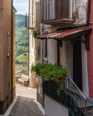 The picturesque village of Fornelli, on a sunny summer afternoon, in the Province of Isernia, Molise, Italy. - 773148826