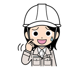 動揺する現場監督の女性