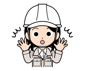 Obraz premium ビックリする現場監督の女性