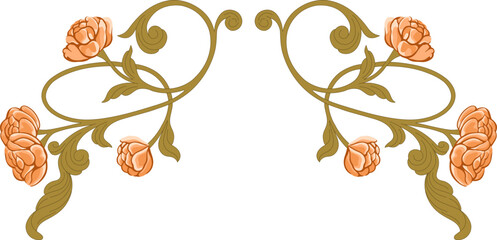 Art Nouveau floral border. Decorative element. Vector. © Anna Mariukhno