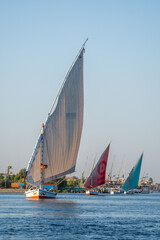 Felucca on the Nile, Beautiful Sunset on the Nile, Luxor, Egypt