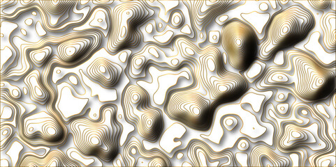 Abstract paper carve template. abstract brown 3d papercut topography relief vector background illustration. topographic canyon geometric map color palette colors, waves and layers.