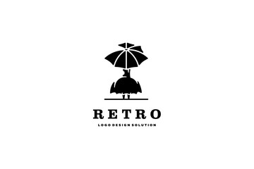 Retro style minimalist template logo design solution