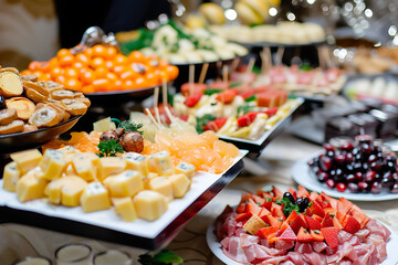 Assorted canapes and appetizers.