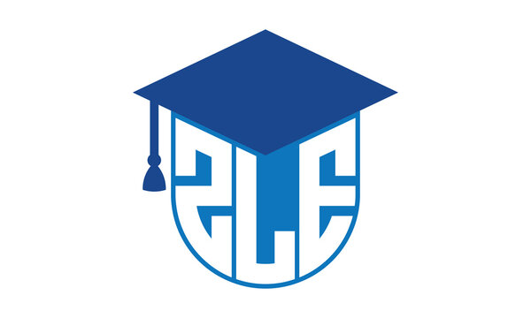 ZLE initial letter academic logo design vector template. school college logo, university logo, graduation cap logo, institute logo, educational logo, library logo, teaching logo, book shop, varsity