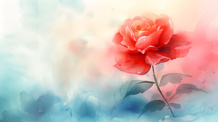 Abstract watercolor floral background with poppies. Vector illustration.