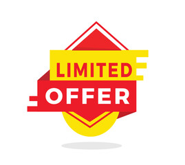 limited offer red label icon for announcement, advertising, vector. Flat design template for banner, advertising, announcement.