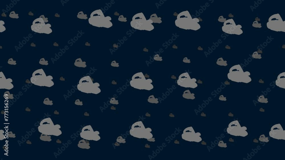 Poster electric plane symbols float horizontally from left to right. parallax fly effect. floating symbols 