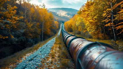 Foto op Canvas Network of pipelines transporting oil or gas, energy transportation  © apirom