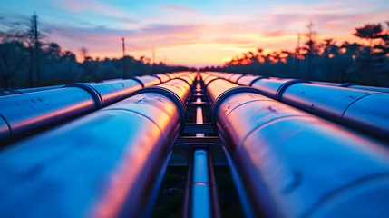 Foto op Canvas Network of pipelines transporting oil or gas, energy transportation  © apirom