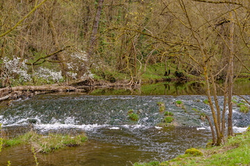 Spring day in the medieval town of Rothenburg ob der Tauber.