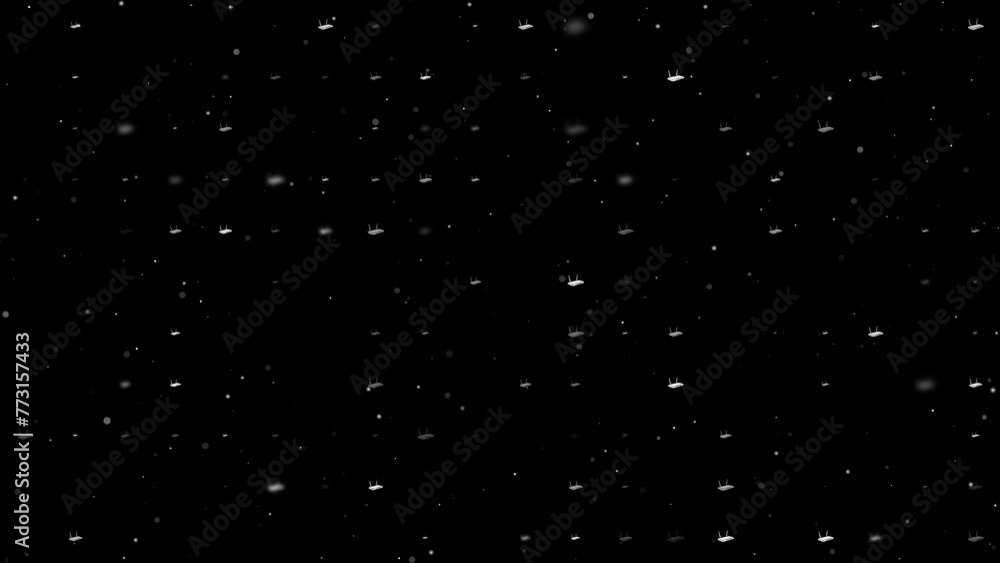Poster template animation of evenly spaced router symbols of different sizes and opacity. animation of tran