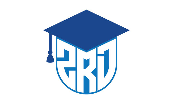 ZRD initial letter academic logo design vector template. school college logo, university logo, graduation cap logo, institute logo, educational logo, library logo, teaching logo, book shop, varsity
