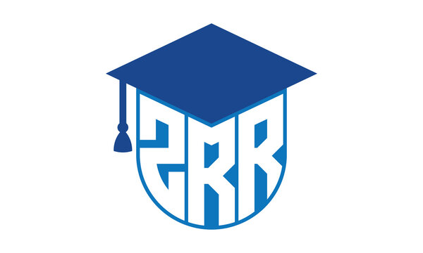 ZRR initial letter academic logo design vector template. school college logo, university logo, graduation cap logo, institute logo, educational logo, library logo, teaching logo, book shop, varsity