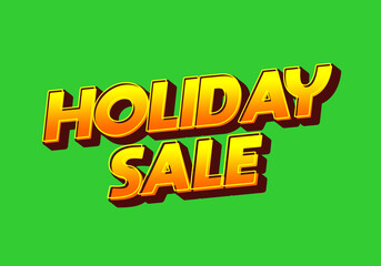 Holiday sale. Text effect in eye catching colors with 3D look