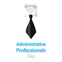 Administrative Professionals day tie, vector art illustration.