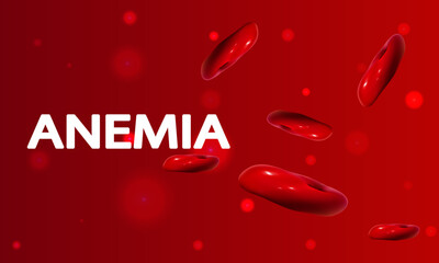 Anemia Blood Cell Flow, vector art illustration.