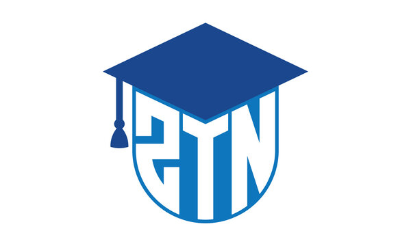 ZTN initial letter academic logo design vector template. school college logo, university logo, graduation cap logo, institute logo, educational logo, library logo, teaching logo, book shop, varsity