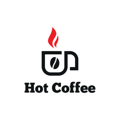 hot coffee logo icon vector illustration