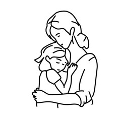 mother with a child ilustration