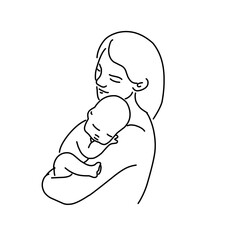 mother with a child ilustration