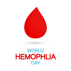 Hemophilia day world drops of blood, vector art illustration.
