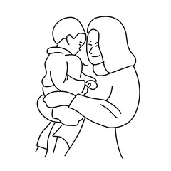 mother with a child ilustration