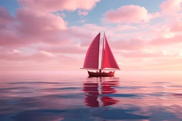 Rolgordijnen a sailboat on the water © Pavel22