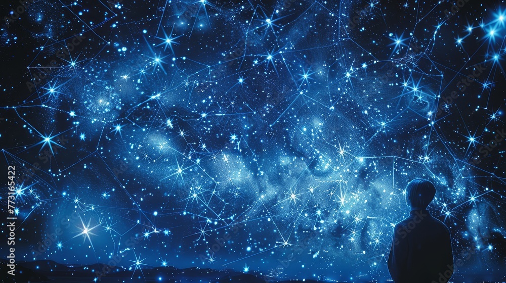 Aufkleber surreal: a graph where the data points are stars