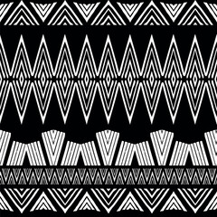 ethnic woven design seamless pattern, african motifs, carpet design, traditional ornament, black and white vector illustration