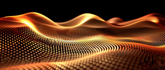   an orange and yellow wave against a black background