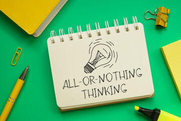 All or nothing thinking is shown using the text