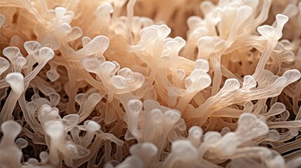 Microscopic view of fungi mycelium. Texture, Background ,Wallpaper design. Ai Generative