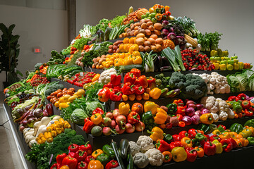 An installation depicting sensible limits to abundance, created for World Food Day, raising awareness about food sustainability and social responsibility.