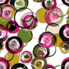 Fotobehang seamless background pattern, with circles, paint strokes and splashes © Kirsten Hinte