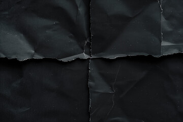 Black Craft Old Crumpled Paper Texture. Vintage Paper Background.