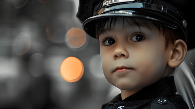 kid dreaming to be a police .