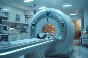 Clinic with Advanced MRI or CT scan medical diagnosis machine - obrazy, fototapety, plakaty