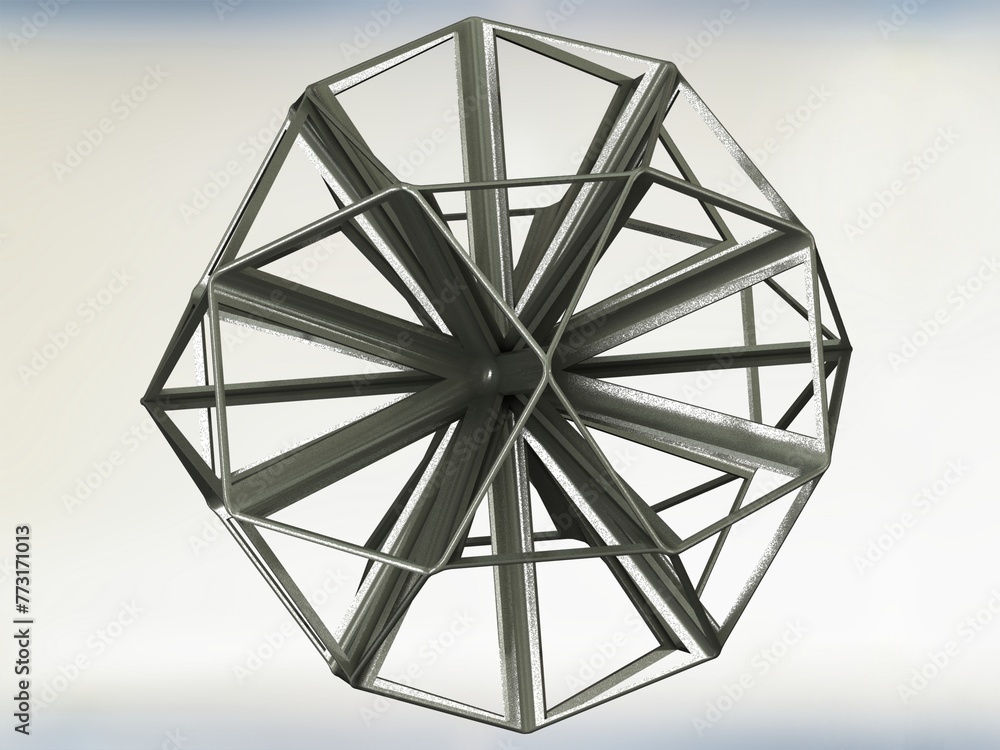 Poster wireframe shape small icosihemidodecahedron 3d print model