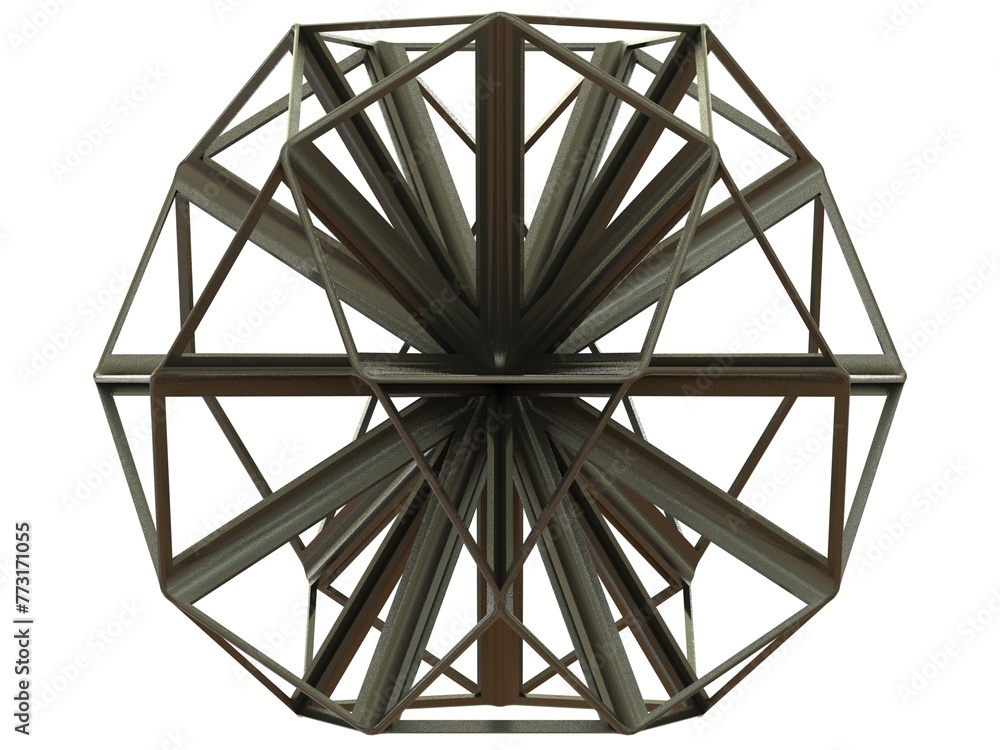 Poster wireframe shape small icosihemidodecahedron 3d print model