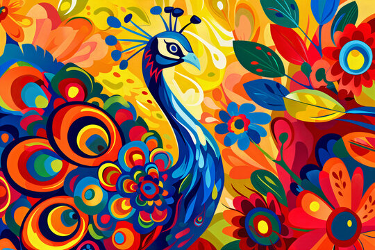 colorful animal illustration abstract design wallpaper pattern digital art background